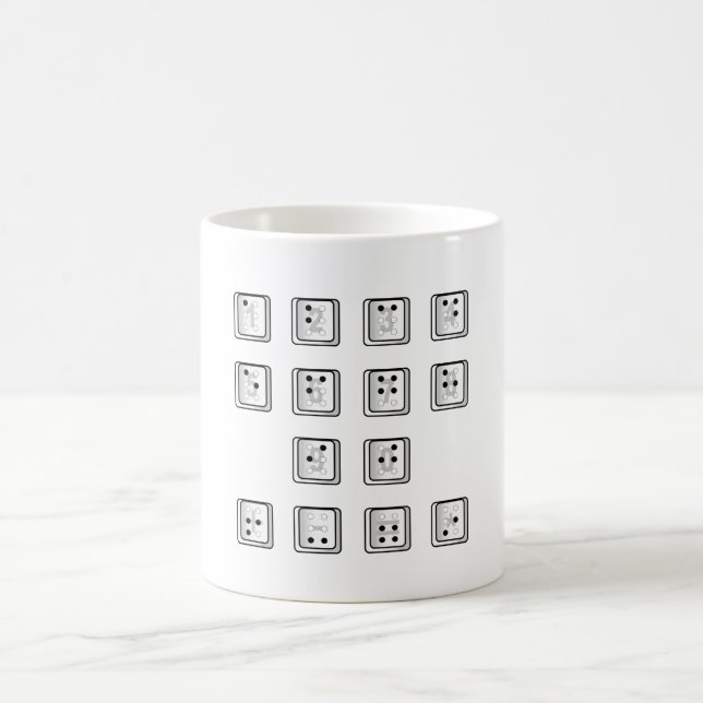 Taza De Café Números clave de computadora en Braille (Centro)