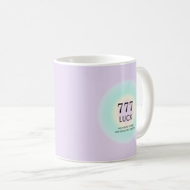 Taza De Café Números de ángel Numología 777 Suerte (Anverso derecho)