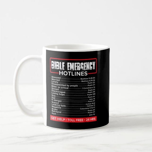 Taza De Café Números de emergencia de la Biblia (Izquierda)