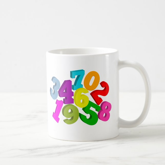 Taza De Café números de la matemáticas en color (Derecha)