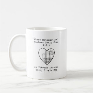 Taza De Café Números de Matemáticas cobran vida en vibrantes le