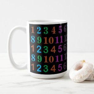 Taza De Café Números de Matemáticas Coloridos
