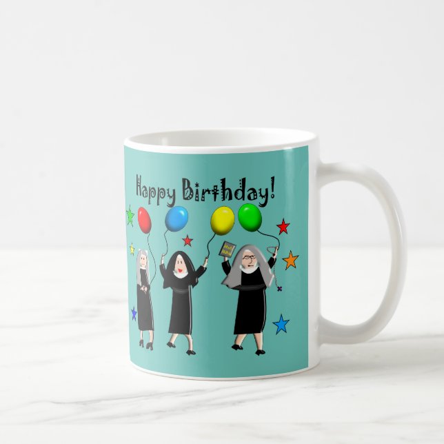 Taza De Café Nun Happy Birday Coffee Mug (Derecha)