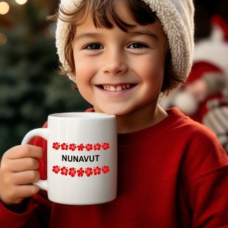 Taza De Café Nunavut Aloha Banda Color Rojo Luz