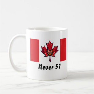 Taza De Café Nunca 51, Bandera canadiense, Cara de guerrero eno