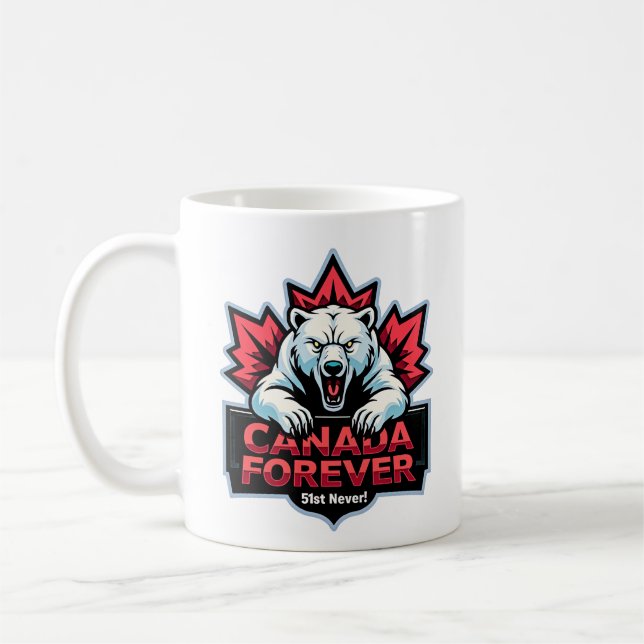 Taza De Café Nunca 51, Oso Polar, Canadá para siempre, (Izquierda)