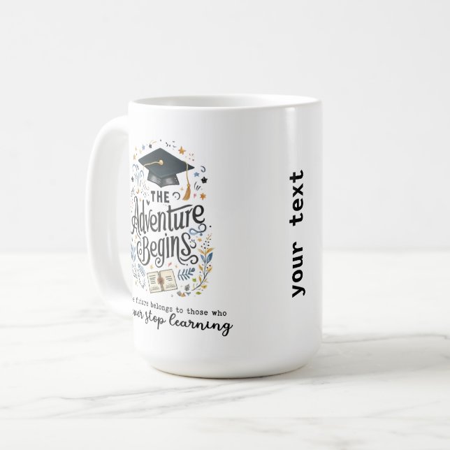 Taza De Café Nunca dejes de aprender (Anverso izquierdo)