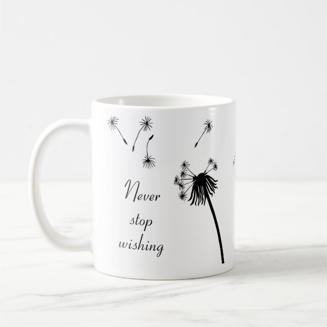Taza De Café Nunca dejes de desear Dandelion (Izquierda)