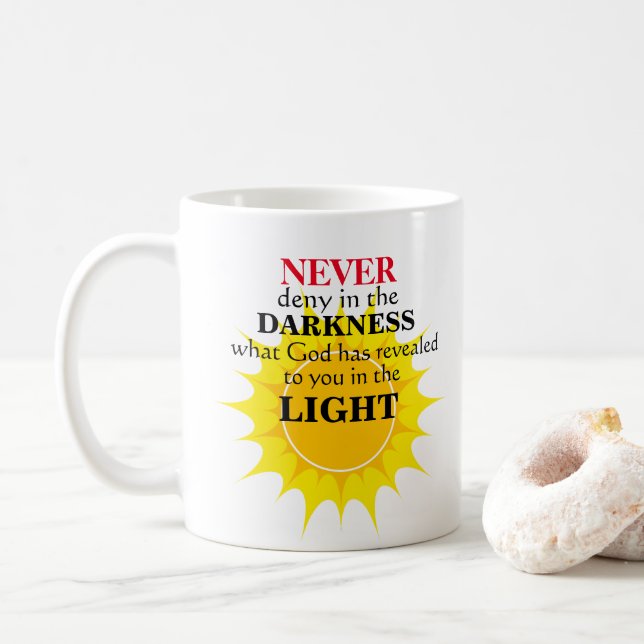 Taza De Café Nunca niegue en la oscuridad (Con donut)