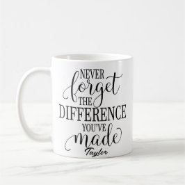 Taza De Café Nunca Olvides La Diferencia: Cita Motivacional