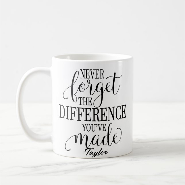 Taza De Café Nunca Olvides La Diferencia: Cita Motivacional (Izquierda)