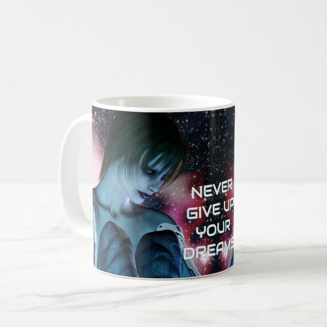 Taza De Café Nunca Renuncies A Tus Sueños. Bonito (Anverso izquierdo)