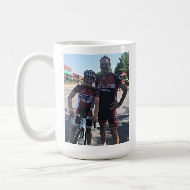 Taza De Café Nunca retrase el azul y el ciclo rojo (Izquierda)
