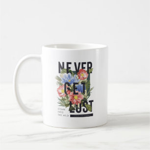 Taza De Café Nunca se pierda el lema floral