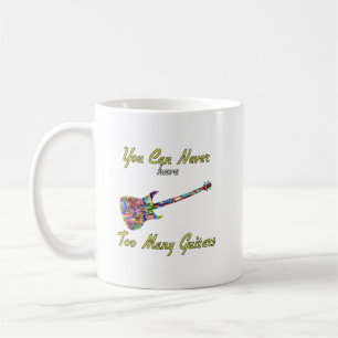Taza De Café Nunca Se Puede Tener Demasiados Guitars - Colorido