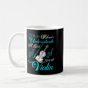 Taza De Café Nunca subestimes a un Chica con un regalo de violí