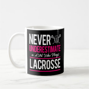 Taza De Café Nunca Subestimes A Un Gril Que Juega Lacrosse Lacr