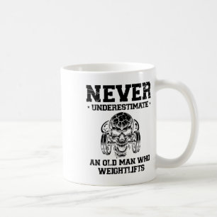 Taza De Café Nunca Subestimes a un Hombre Mayor que Levanta Pes