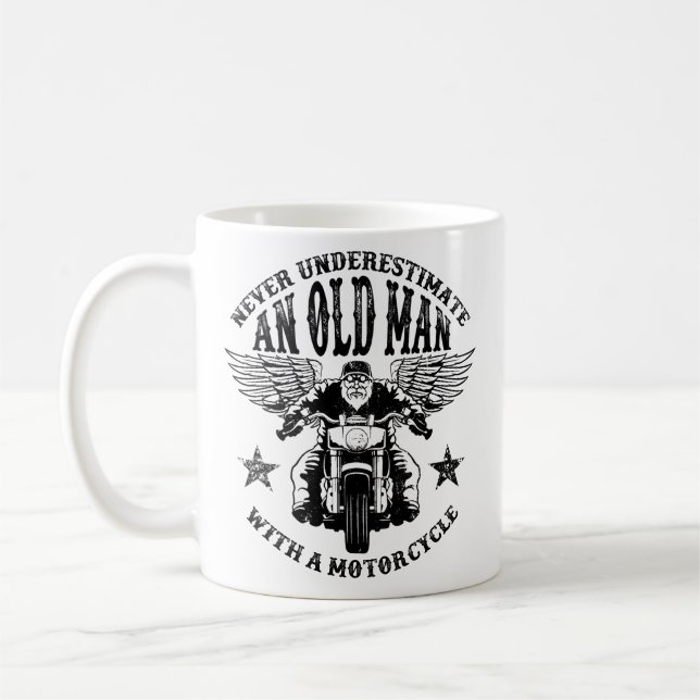 Taza De Café Nunca Subestimes A Un Viejo Con Motocicleta (Izquierda)