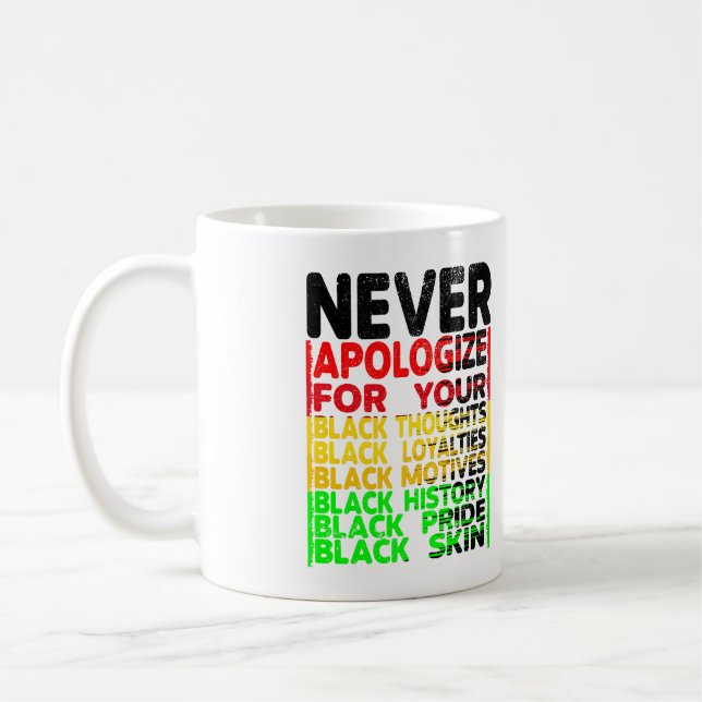 Taza De Café Nunca te disculpes por tu negritud (Izquierda)