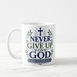 Taza De Café Nunca te rindas con Dios Cita de esperanza escritu
