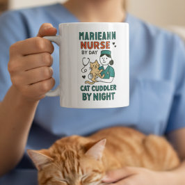 Taza De Café Nurse by Day Cat Cuddler by Night – Cute Pet Lovin