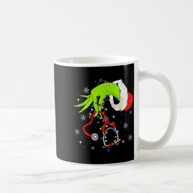 Taza De Café Nurse Christmas Stethoscope Nurses Xmas Pajamas Sa (Derecha)