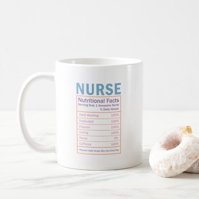 Taza De Café Nurse Nutritional Mug Enfermería Gift (Con donut)