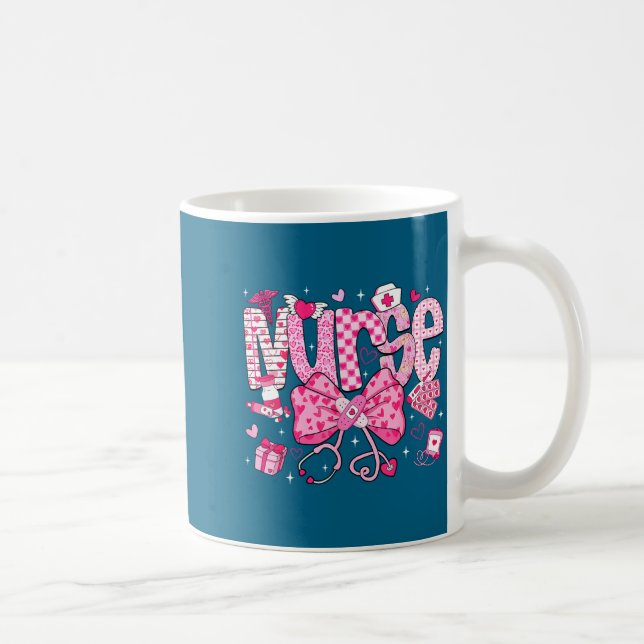 Taza De Café Nurse Valentine's Day Heart Stethoscope Er Icu Nic (Derecha)