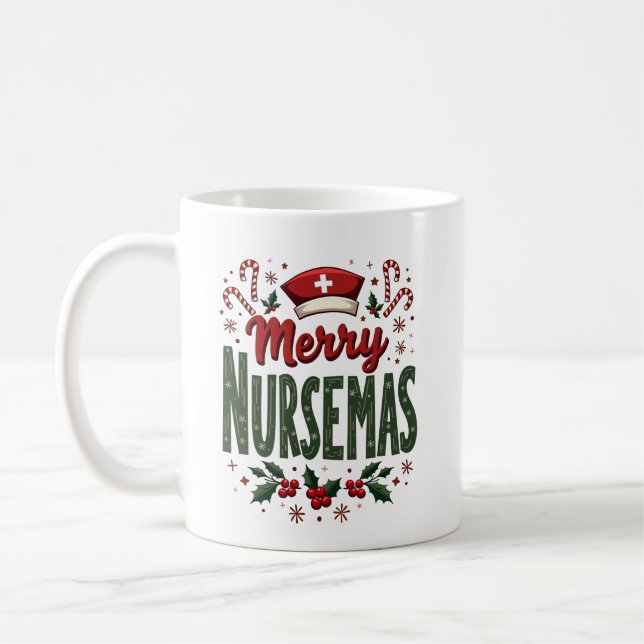 Taza De Café Nursemas de merry personalizadas: vacaciones de Na (Izquierda)
