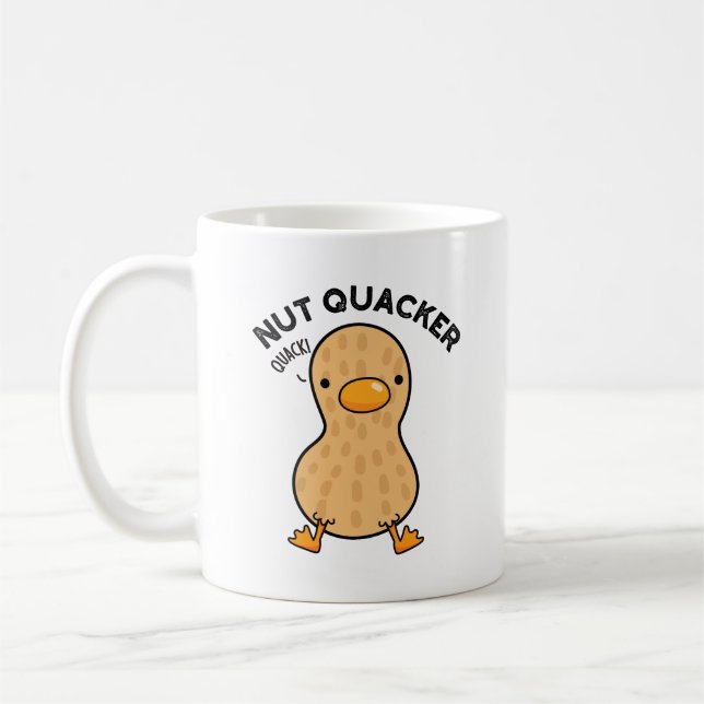 Taza De Café Nut Quacker Funny Peanut Puns (Izquierda)