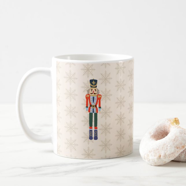 Taza De Café Nutcracker Snowflake Pattern Holiday  (Con donut)