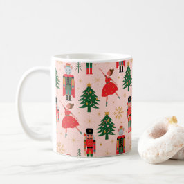 Taza De Café Nutcracker y Ballerina Cute Navidades Rosa