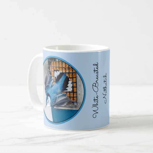 Taza De Café Nuthatch blanco en nieve - foto original (Anverso izquierdo)