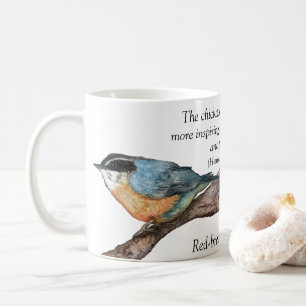 Taza De Café Nuthatch Thoreau Poetry White Mug