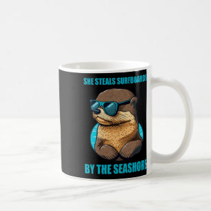 Taza De Café Nutria 841 Nutria Surfista Roba Tablas de Surf Cal