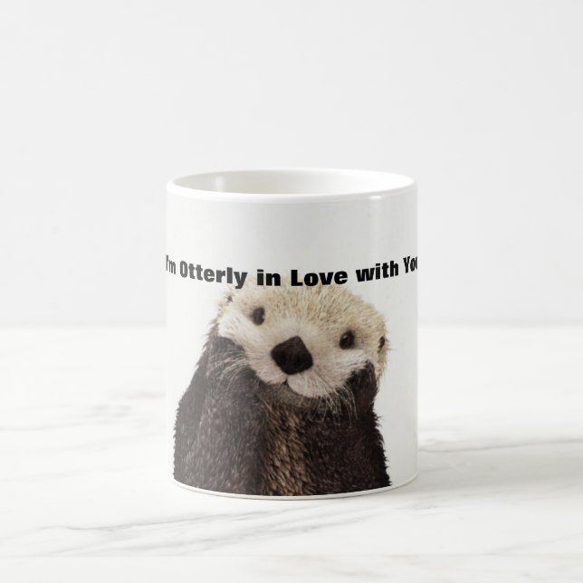 Taza De Café Nutria divertida del día de San Valentín (Centro)