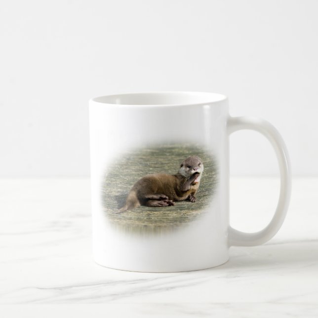 Taza De Café Nutria linda del bebé que bosteza (Derecha)