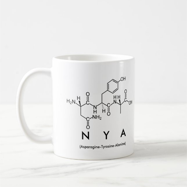 Taza De Café Nya peptide name mug (Izquierda)