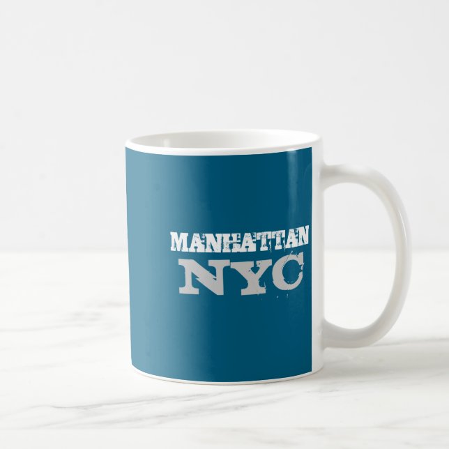 Taza De Café Nyc Manhattan New York City Elegant Black Template (Derecha)