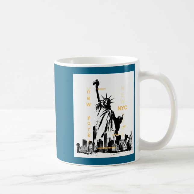 Taza De Café Nyc New York Brooklyn Bridge Liberty Statue Mens _ (Derecha)
