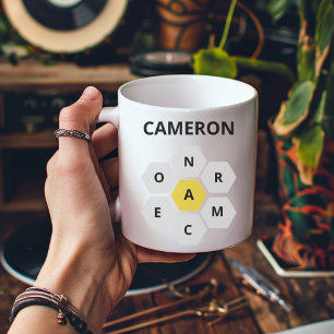 Taza De Café Nyt Spelling Bee,Nombre personalizado Wordle