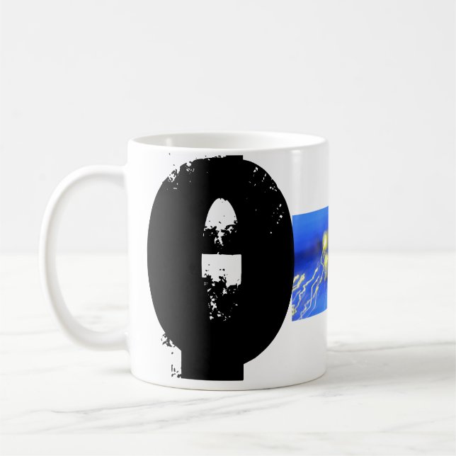 Taza De Café O Monograma Grunge tipográfico (Izquierda)