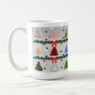 Taza De Café O Mug de Árboles de Navidad