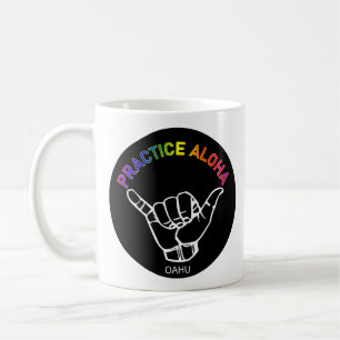 Taza De Café Oahu - Practica Aloha Shaka (ahorca)