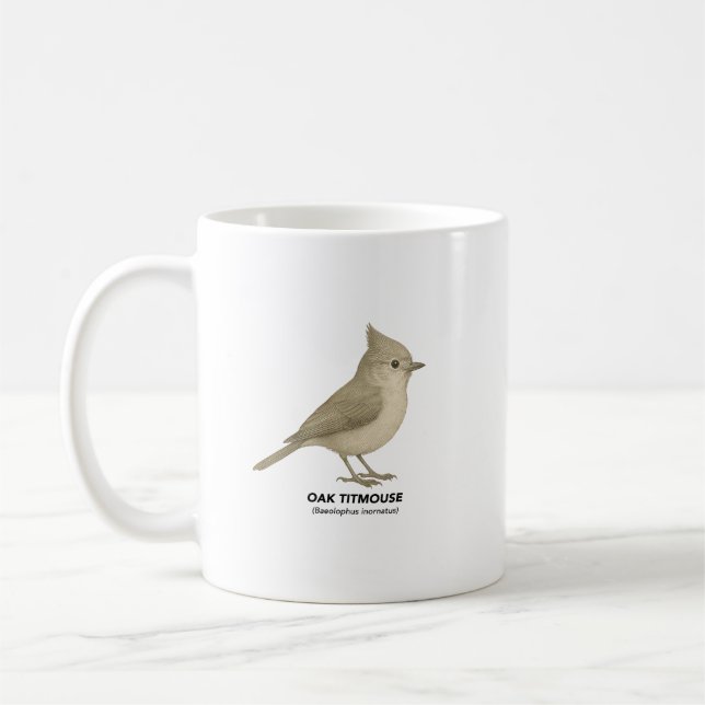 Taza De Café Oak Titmouse - Aves de California (Izquierda)