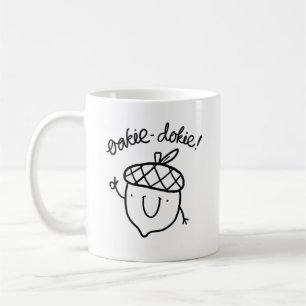 Taza De Café Oakie Dokie Cute Acorn Pun Mug