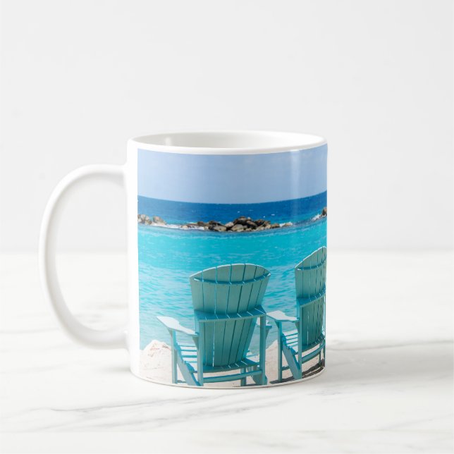 Taza De Café Oasis de la silla de playa caribeña #2 #caribbean  (Izquierda)