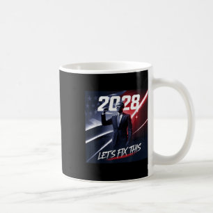 Taza De Café Obama 2028 Viñeta manifestación política patriótic