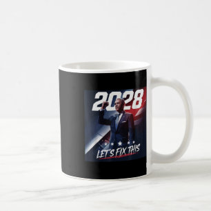 Taza De Café Obama 2028 Viñeta manifestación política patriótic